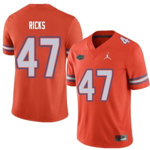 Jordan Brand Men #47 Isaac Ricks Florida Gators College Football Jerseys Orange 111472-869