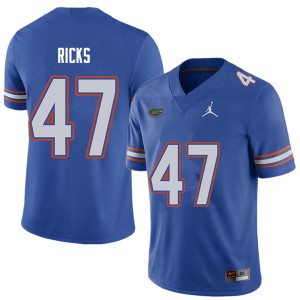 Jordan Brand Men #47 Isaac Ricks Florida Gators College Football Jerseys Royal 539938-464