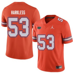 Jordan Brand Men #53 Kavaris Harkless Florida Gators College Football Jerseys Orange 858244-748