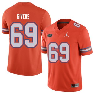 Jordan Brand Men #69 Marcus Givens Florida Gators College Football Jerseys Orange 977568-879