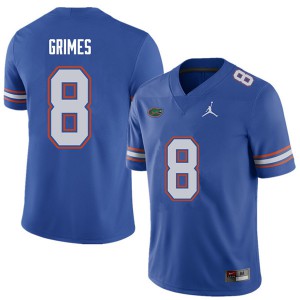 Jordan Brand Men #8 Trevon Grimes Florida Gators College Football Jerseys Royal 554682-537