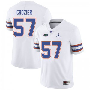 Jordan Brand Men #57 Coleman Crozier Florida Gators College Football Jerseys White 652239-222