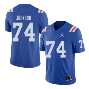 Jordan Brand Men #74 Fred Johnson Florida Gators Throwback Alternate College Football Jerseys Royal 842002-838