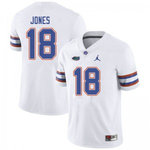 Jordan Brand Men #18 Jalon Jones Florida Gators College Football Jerseys White 184534-522