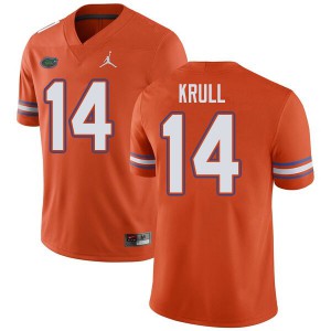 Jordan Brand Men #14 Lucas Krull Florida Gators College Football Jerseys Orange 809337-466