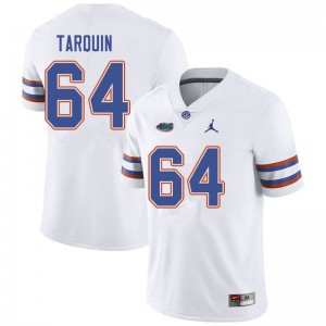 Jordan Brand Men #64 Michael Tarquin Florida Gators College Football Jerseys White 815755-759