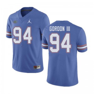 Jordan Brand Men #94 Moses Gordon III Florida Gators College Football Jerseys Blue 237607-385