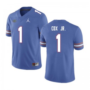Men #1 Brenton Cox Jr. Florida Gators College Football Jerseys Blue 624880-857