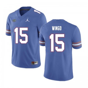 Men #15 Derek Wingo Florida Gators College Football Jerseys Blue 276572-414