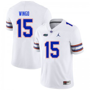 Men #15 Derek Wingo Florida Gators College Football Jerseys White 932088-893
