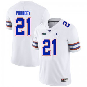 Men #21 Ethan Pouncey Florida Gators College Football Jerseys White 391454-436
