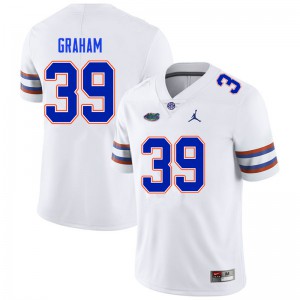 Men #39 Fenley Graham Florida Gators College Football Jerseys White 858615-758
