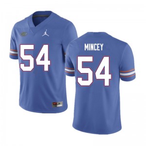 Men #54 Gerald Mincey Florida Gators College Football Jerseys Blue 638363-732