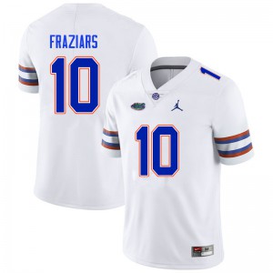 Men #10 Ja'Quavion Fraziars Florida Gators College Football Jerseys White 343205-277