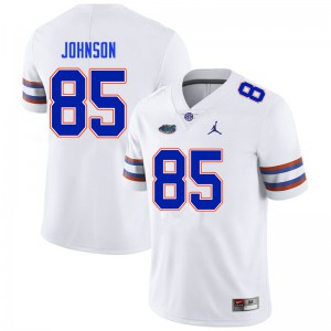 Men #85 Kevin Johnson Florida Gators College Football Jerseys White 216371-187