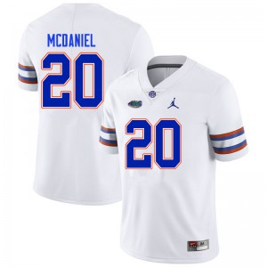 Men #20 Mordecai McDaniel Florida Gators College Football Jerseys White 268924-444