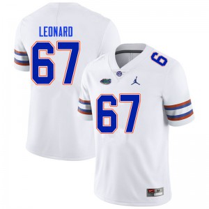 Men #67 Richie Leonard Florida Gators College Football Jerseys White 847173-818