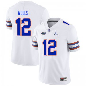 Men #12 Rick Wells Florida Gators College Football Jerseys White 850299-344