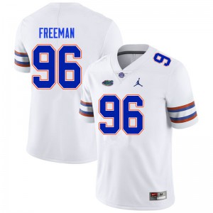 Men #96 Travis Freeman Florida Gators College Football Jerseys White 906159-294