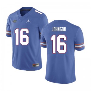 Men #16 Tre'Vez Johnson Florida Gators College Football Jerseys Blue 146101-405