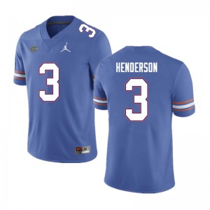 Men #3 Xzavier Henderson Florida Gators College Football Jerseys Blue 377538-547