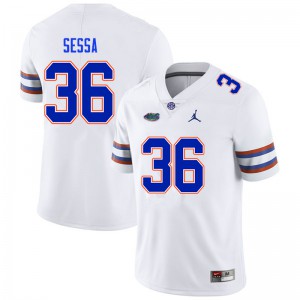 Men #36 Zack Sessa Florida Gators College Football Jerseys White 639978-320