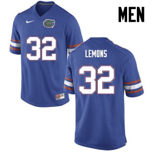 Men Florida Gators #32 Adarius Lemons College Football Blue 495804-298