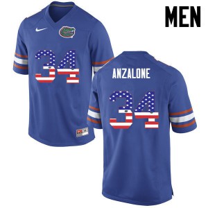 Men Florida Gators #34 Alex Anzalone College Football USA Flag Fashion Blue 205209-985