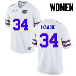 Women Florida Gators #34 Alex Anzalone College Football White 894542-319