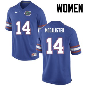 Women Florida Gators #14 Alex McCalister College Football Blue 732308-169