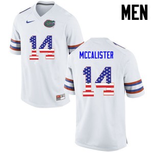 Men Florida Gators #14 Alex McCalister College Football USA Flag Fashion White 520502-970