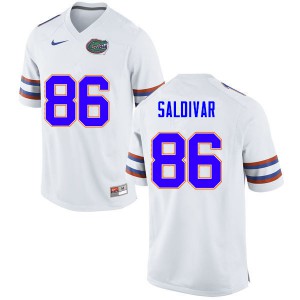 Men #86 Andres Saldivar Florida Gators College Football Jerseys White 313518-463