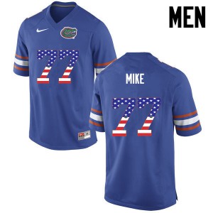 Men Florida Gators #77 Andrew Mike College Football USA Flag Fashion Blue 272476-163