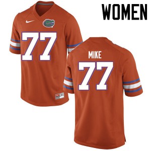 Women Florida Gators #77 Andrew Mike College Football Jerseys Orange 978868-399