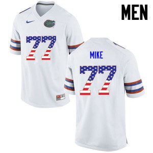 Men Florida Gators #77 Andrew Mike College Football USA Flag Fashion White 129785-649