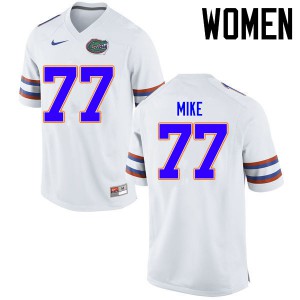 Women Florida Gators #77 Andrew Mike College Football Jerseys White 160627-534