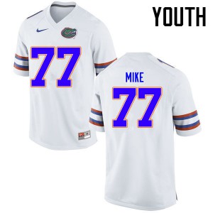 Youth Florida Gators #77 Andrew Mike College Football Jerseys White 379717-216