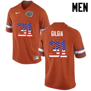 Men Florida Gators #31 Anthony Gigla College Football USA Flag Fashion Orange 619053-595