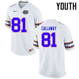 Youth Florida Gators #81 Antonio Callaway College Football Jerseys White 946750-256