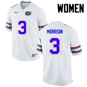 Women Florida Gators #3 Antonio Morrison College Football White 122621-966