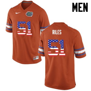Men Florida Gators #51 Antonio Riles College Football USA Flag Fashion Orange 506612-693