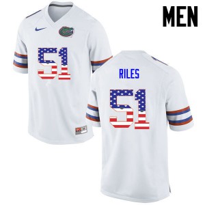 Men Florida Gators #51 Antonio Riles College Football USA Flag Fashion White 436248-689