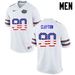 Men Florida Gators #90 Antonneous Clayton College Football USA Flag Fashion White 646085-315