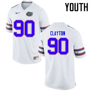 Youth Florida Gators #90 Antonneous Clayton College Football Jerseys White 419846-345