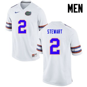 Men Florida Gators #2 Brad Stewart College Football White 330275-609