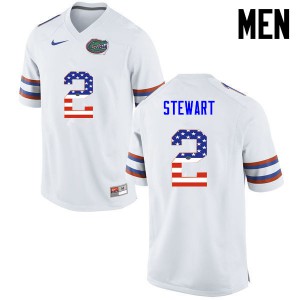 Men Florida Gators #2 Brad Stewart College Football USA Flag Fashion White 154271-442