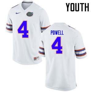 Youth Florida Gators #4 Brandon Powell College Football Jerseys White 573326-248