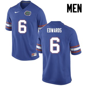 Men Florida Gators #6 Brian Edwards College Football Blue 384955-408
