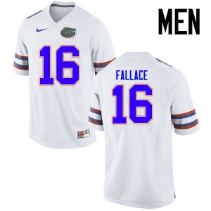 Men Florida Gators #16 Brian Fallace College Football Jerseys White 262537-897