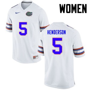 Women Florida Gators #5 CJ Henderson College Football White 252222-672